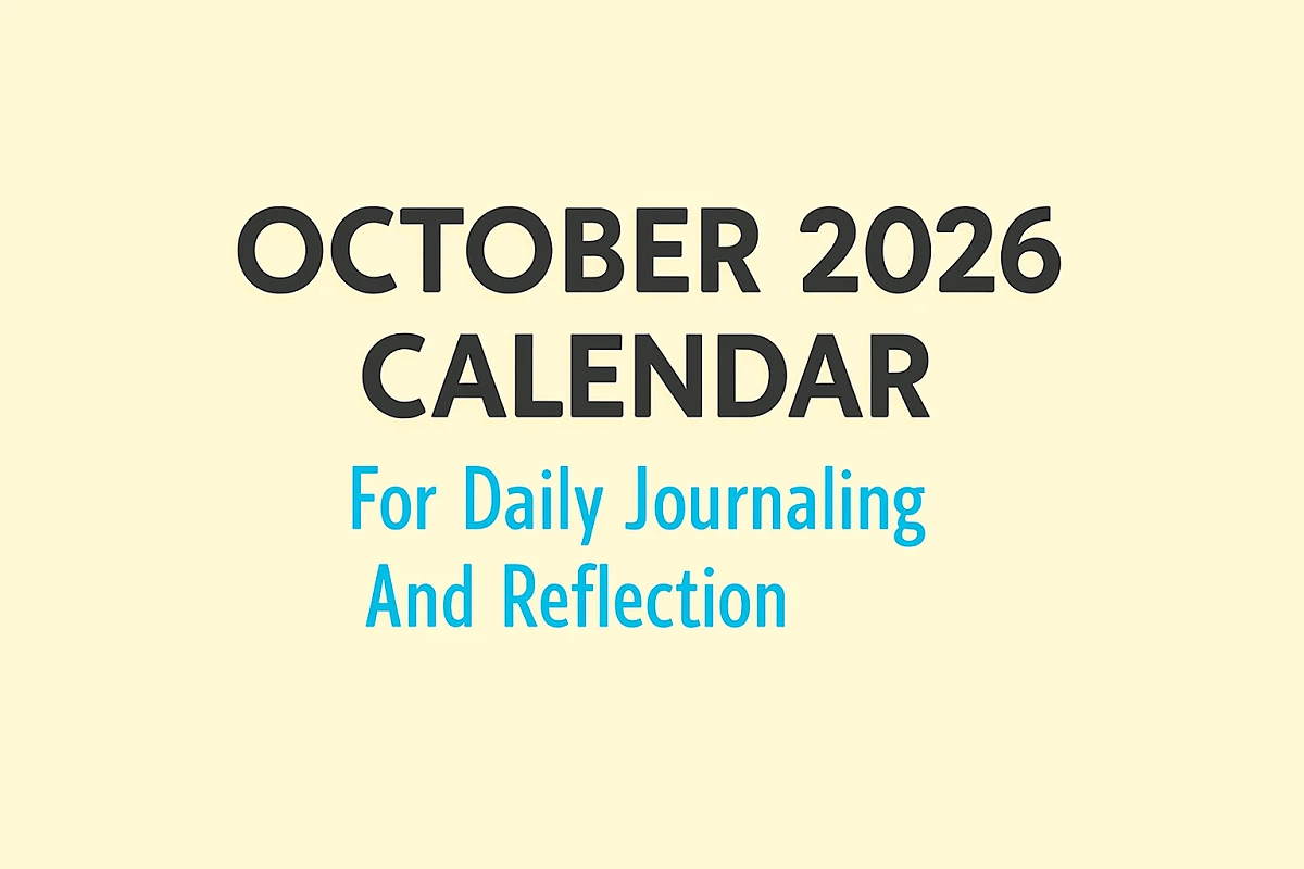October 2026 Calendar For Daily Journaling And Reflection