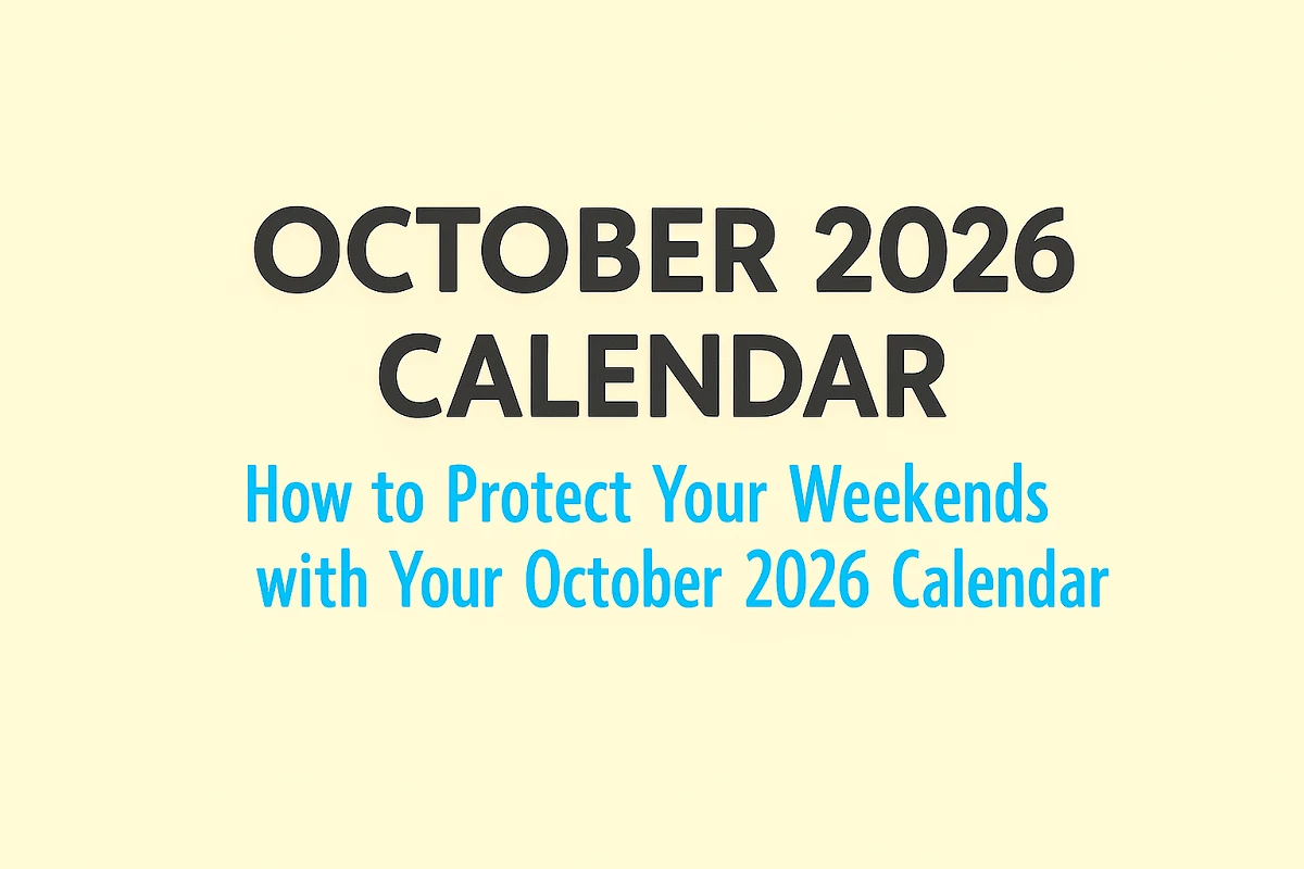 How to Protect Your Weekends with Your October 2026 Calendar?